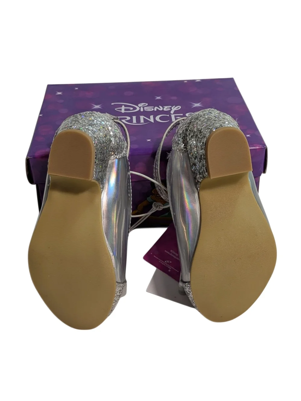 Disney Princess Ariel Silver Glitter Ballet Heels Toddler Girls Size 6 NWT Box
